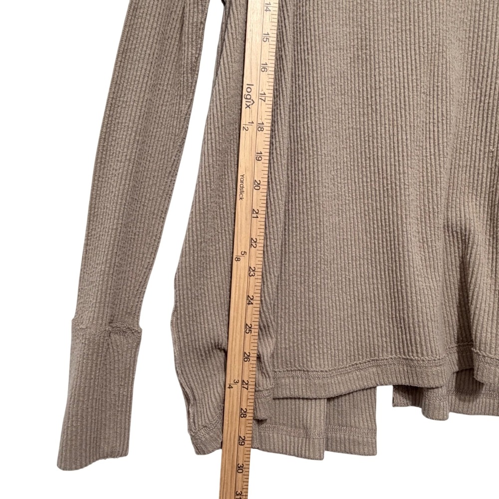 We The Free Free People Womens Sweater Cowl Neck Ribbed Knit Taupe Small Boho - Picture 5 of 9